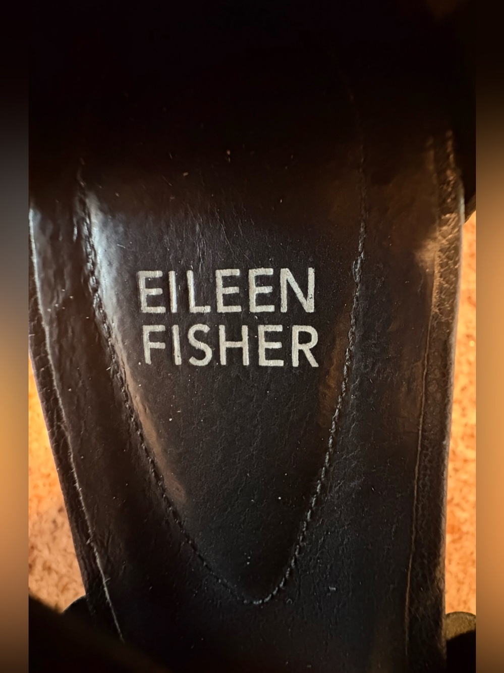 Eileen Fisher Black Leather Sport Tumbled Sneaker Sandal w Back Zipper Entry - 8 - Picture 2 of 10